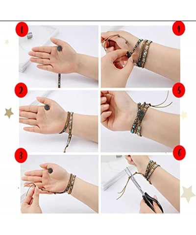 Natural Stone Handmade Leather Wrap Bracelet Collection Type-10 $10.07 Bracelets