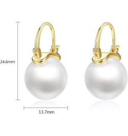 Pearl Dangle Earrings for Women | White Pearl Swarovski Elements Cubic Zirconia Drop Dangling Earrings | Gold Plated Freshwat...