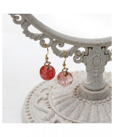 Cute Apple Earrings Teacher Appreciation Gifts Semi Precious Gem Fruit Apple Shape Jewelry for Women Watermelon Stone $7.28 E...