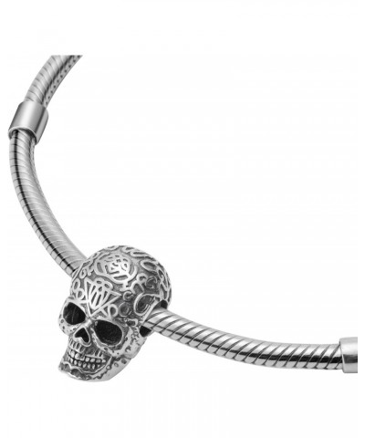 Gothic Skull 925 Sterling Silver Charm Bead For Pandora & Similar Charm Bracelets or Necklaces $22.05 Bracelets