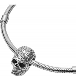 Gothic Skull 925 Sterling Silver Charm Bead For Pandora & Similar Charm Bracelets or Necklaces $22.05 Bracelets