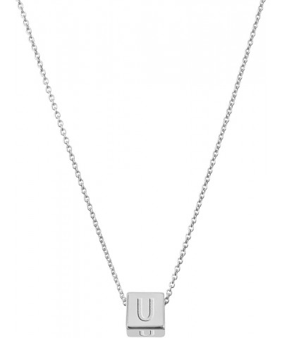 Cube Initial Necklace | Cube Necklace With 18” Cable Chain | Women's Jewelry | Jewelry Gifts For Women | Handmade Jewelry Mad...