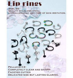 Tragus piercing jewelry 16G surgical steel Lip Piercing jewelry labret jewelry 16 Gauge Lip rings CZ Cute 8mm Monroe Madonna ...