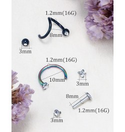 Tragus piercing jewelry 16G surgical steel Lip Piercing jewelry labret jewelry 16 Gauge Lip rings CZ Cute 8mm Monroe Madonna ...