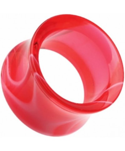 Marble Swirl Acrylic Double Flared WildKlass Ear Gauge Tunnel Plug (Sold as Pairs) 00 GA (10mm) Red $10.06 Body Jewelry