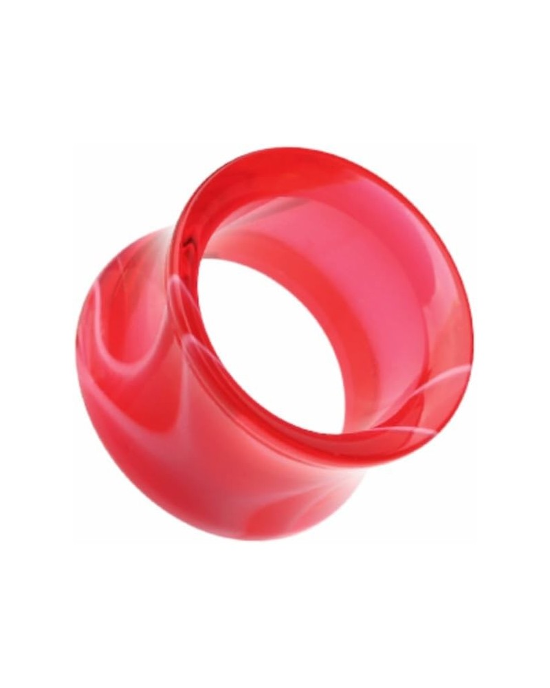 Marble Swirl Acrylic Double Flared WildKlass Ear Gauge Tunnel Plug (Sold as Pairs) 00 GA (10mm) Red $10.06 Body Jewelry