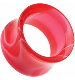 Marble Swirl Acrylic Double Flared WildKlass Ear Gauge Tunnel Plug (Sold as Pairs) 00 GA (10mm) Red $10.06 Body Jewelry