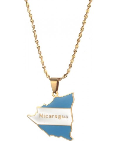 Nicaragua Map Flag Pendant Necklaces For Men Women Gold Color Charm Nicaraguans Maps Jewelry gold $8.67 Necklaces