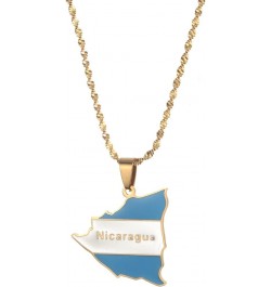 Nicaragua Map Flag Pendant Necklaces For Men Women Gold Color Charm Nicaraguans Maps Jewelry gold $8.67 Necklaces