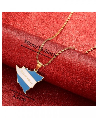 Nicaragua Map Flag Pendant Necklaces For Men Women Gold Color Charm Nicaraguans Maps Jewelry gold $8.67 Necklaces