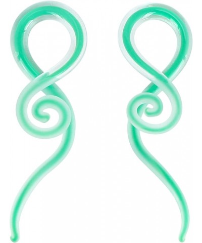 2 Pcs Glass Spiral Ear Plugs Tapers Expander Tunnels Ear Piercing Jewelry 4G (5mm), Green $8.66 Body Jewelry