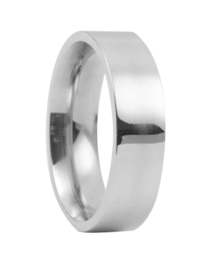 2023 Simple Smooth Ring Stainless Steel Flat Ring Titanium Steel Ring 4MM Wide Costume Jewelry for Teens (Silver, 8) Silver 1...