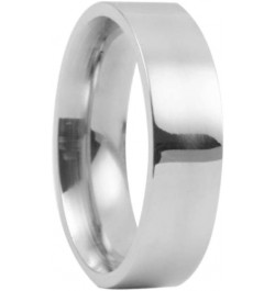 2023 Simple Smooth Ring Stainless Steel Flat Ring Titanium Steel Ring 4MM Wide Costume Jewelry for Teens (Silver, 8) Silver 1...