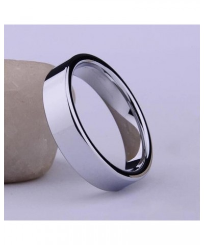 2023 Simple Smooth Ring Stainless Steel Flat Ring Titanium Steel Ring 4MM Wide Costume Jewelry for Teens (Silver, 8) Silver 1...