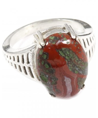 Silver Band Solid 925 Sterling Silver Red Jasper Gemstone Ring Handmade for Women by Goyal Exports SRG350M $21.27 Rings