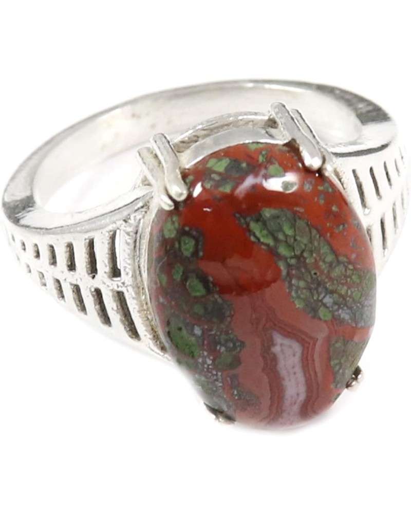 Silver Band Solid 925 Sterling Silver Red Jasper Gemstone Ring Handmade for Women by Goyal Exports SRG350M $21.27 Rings