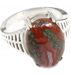 Silver Band Solid 925 Sterling Silver Red Jasper Gemstone Ring Handmade for Women by Goyal Exports SRG350M $21.27 Rings