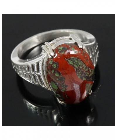 Silver Band Solid 925 Sterling Silver Red Jasper Gemstone Ring Handmade for Women by Goyal Exports SRG350M $21.27 Rings