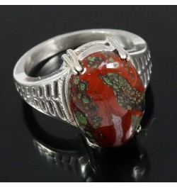 Silver Band Solid 925 Sterling Silver Red Jasper Gemstone Ring Handmade for Women by Goyal Exports SRG350M $21.27 Rings