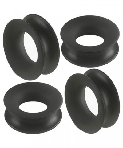 Black Double Flared Tunnels Ear Plugs SI04 Wholesale Lot Stretching Stretchers Bulk Piercing 4Pcs 15/16 inch 24mm $9.30 Others