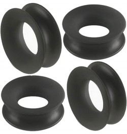 Black Double Flared Tunnels Ear Plugs SI04 Wholesale Lot Stretching Stretchers Bulk Piercing 4Pcs 15/16 inch 24mm $9.30 Others