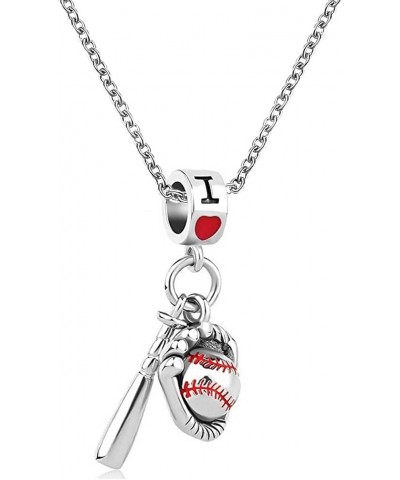 Women Girls Jewelry 18 inch Baseball Mom Love Sports Dainty Cheap Charm Birthday Pendant Necklace for Daughter Sister $7.94 N...