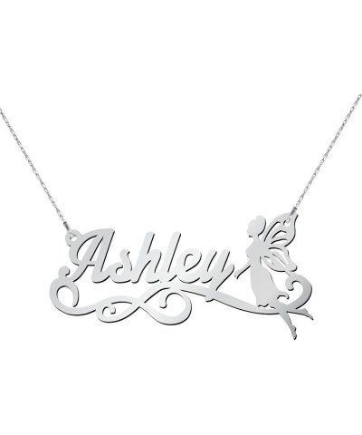 14K Fairy Name Necklace by JEWLR 18.0 Inches White Gold $89.60 Necklaces