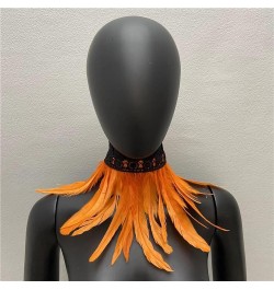 Natural Feather Collar Gothic Victorian Feather Choker Neck Wrap Collar Feather Cape Halloween Party Accessories Type 26 $8.2...