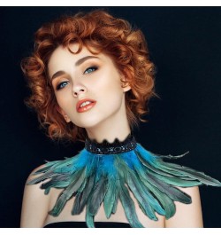 Natural Feather Collar Gothic Victorian Feather Choker Neck Wrap Collar Feather Cape Halloween Party Accessories Type 26 $8.2...