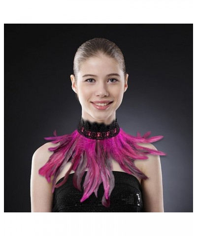 Natural Feather Collar Gothic Victorian Feather Choker Neck Wrap Collar Feather Cape Halloween Party Accessories Type 26 $8.2...