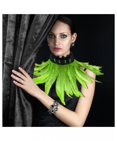 Natural Feather Collar Gothic Victorian Feather Choker Neck Wrap Collar Feather Cape Halloween Party Accessories Type 26 $8.2...