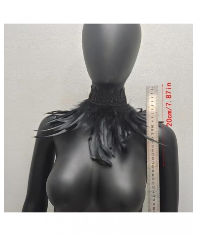 Natural Feather Collar Gothic Victorian Feather Choker Neck Wrap Collar Feather Cape Halloween Party Accessories Type 26 $8.2...