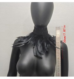 Natural Feather Collar Gothic Victorian Feather Choker Neck Wrap Collar Feather Cape Halloween Party Accessories Type 26 $8.2...