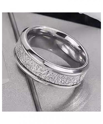 8mm Stainless Steel Silk Inlay Classic Plain Wedding Band Ring Silver $5.49 Rings