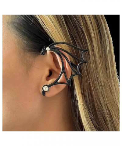 Gothic Dragon Wing Climber Earring Hollow Wing Cuff Wrap Earring Black Wing Ear Crawler Earring Cosplay Halloween Party Earri...