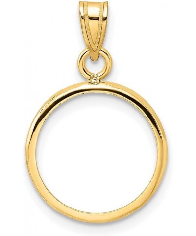 Gold Coin Bezel Pendant Mounting - 13mm 14mm 15mm Coin Size - Polished Rim Design - 14K Yellow Gold - Prong Set with Bail Coi...