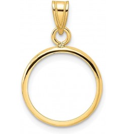 Gold Coin Bezel Pendant Mounting - 13mm 14mm 15mm Coin Size - Polished Rim Design - 14K Yellow Gold - Prong Set with Bail Coi...