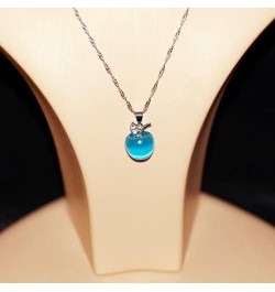 Cute Apple Pendant Necklace, Brown Coffee Color, Thanksgiving Jewelry Gifts for Women Daughter YL007-2D Blue $6.95 Necklaces