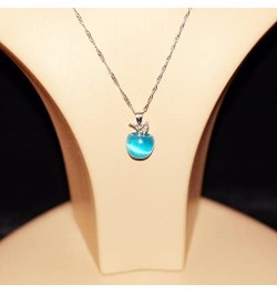 Cute Apple Pendant Necklace, Brown Coffee Color, Thanksgiving Jewelry Gifts for Women Daughter YL007-2D Blue $6.95 Necklaces