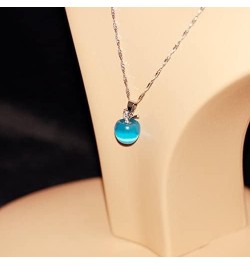 Cute Apple Pendant Necklace, Brown Coffee Color, Thanksgiving Jewelry Gifts for Women Daughter YL007-2D Blue $6.95 Necklaces