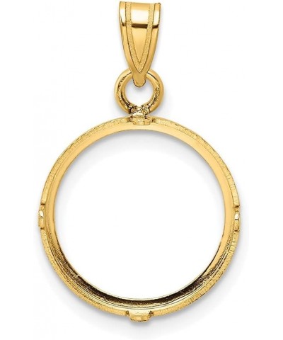 Gold Coin Bezel Pendant Mounting - 13mm 14mm 15mm Coin Size - Polished Rim Design - 14K Yellow Gold - Prong Set with Bail Coi...