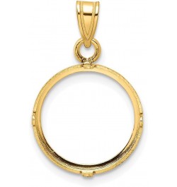 Gold Coin Bezel Pendant Mounting - 13mm 14mm 15mm Coin Size - Polished Rim Design - 14K Yellow Gold - Prong Set with Bail Coi...