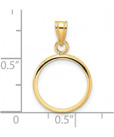 Gold Coin Bezel Pendant Mounting - 13mm 14mm 15mm Coin Size - Polished Rim Design - 14K Yellow Gold - Prong Set with Bail Coi...