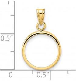 Gold Coin Bezel Pendant Mounting - 13mm 14mm 15mm Coin Size - Polished Rim Design - 14K Yellow Gold - Prong Set with Bail Coi...