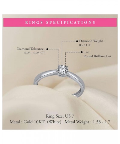 TIANA Lab Grown Rings For Women, 10 KT White Gold Diamond Rings For Women, Bridal Rings Sets For Women, Engagement Ring & Wed...