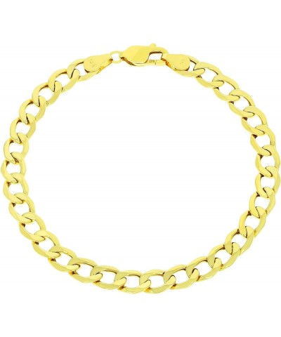 14k Yellow Gold 6.5mm Cuban Curb Link Chain Bracelet, Mens Womens Lobster Clasp 7" 7.5" 8" 8.5" 9 Yellow 8 $197.21 Bracelets