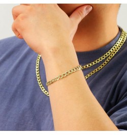 14k Yellow Gold 6.5mm Cuban Curb Link Chain Bracelet, Mens Womens Lobster Clasp 7" 7.5" 8" 8.5" 9 Yellow 8 $197.21 Bracelets