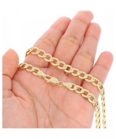 14k Yellow Gold 6.5mm Cuban Curb Link Chain Bracelet, Mens Womens Lobster Clasp 7" 7.5" 8" 8.5" 9 Yellow 8 $197.21 Bracelets