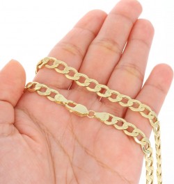 14k Yellow Gold 6.5mm Cuban Curb Link Chain Bracelet, Mens Womens Lobster Clasp 7" 7.5" 8" 8.5" 9 Yellow 8 $197.21 Bracelets