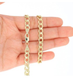 14k Yellow Gold 6.5mm Cuban Curb Link Chain Bracelet, Mens Womens Lobster Clasp 7" 7.5" 8" 8.5" 9 Yellow 8 $197.21 Bracelets